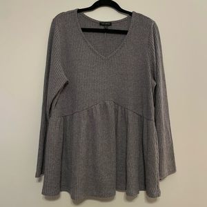 Lane Bryant Top Soft Waffle Knit V Neck Babydoll Top - size 14/16